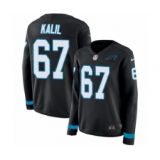 Women's Nike Carolina Panthers #67 Ryan Kalil Limited Black Therma Long Sleeve NFL Jersey