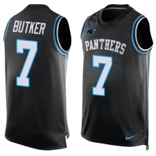 Men's Nike Carolina Panthers #7 Harrison Butker Elite Black Player Name & Number Tank Top NFL Jersey