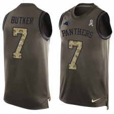Men's Nike Carolina Panthers #7 Harrison Butker Limited Green Salute to Service Tank Top NFL Jersey