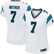Women's Nike Carolina Panthers #7 Harrison Butker Game White NFL Jersey