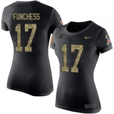 NFL Women's Nike Carolina Panthers #17 Devin Funchess Black Camo Salute to Service T-Shirt