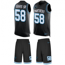 Men's Nike Carolina Panthers #58 Thomas Davis Limited Black Tank Top Suit NFL Jersey