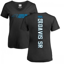 NFL Women's Nike Carolina Panthers #58 Thomas Davis Black Backer T-Shirt