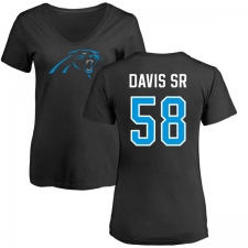 NFL Women's Nike Carolina Panthers #58 Thomas Davis Black Name & Number Logo Slim Fit T-Shirt