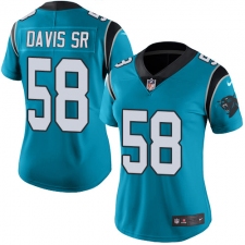 Women's Nike Carolina Panthers #58 Thomas Davis Blue Alternate Vapor Untouchable Limited Player NFL Jersey