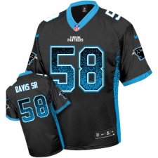 Youth Nike Carolina Panthers #58 Thomas Davis Elite Black Drift Fashion NFL Jersey