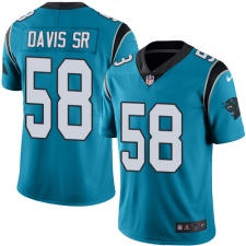 Youth Nike Carolina Panthers #58 Thomas Davis Limited Blue Rush Vapor Untouchable NFL Jersey