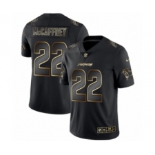 Men's Carolina Panthers #22 Christian McCaffrey Black Golden Edition 2019 Vapor Untouchable Limited Jersey