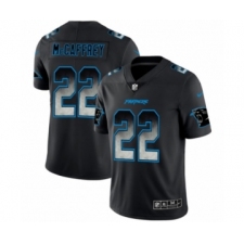 Men's Carolina Panthers #22 Christian McCaffrey Black Smoke Fashion Limited Jersey