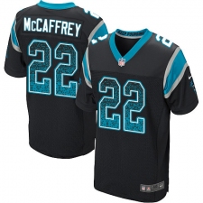 Men's Nike Carolina Panthers #22 Christian McCaffrey Elite Black Home Drift Fashion NFL Jersey