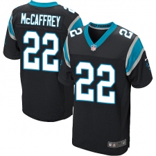 Men's Nike Carolina Panthers #22 Christian McCaffrey Elite Black Team Color NFL Jersey