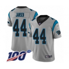 Men's Carolina Panthers #44 J.J. Jansen Silver Inverted Legend Limited 100th Season Football Jersey