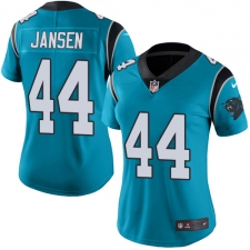 Women's Nike Carolina Panthers #44 J.J. Jansen Limited Blue Rush Vapor Untouchable NFL Jersey