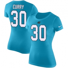 NFL Women's Nike Carolina Panthers #30 Stephen Curry Blue Rush Pride Name & Number T-Shirt