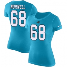 NFL Women's Nike Carolina Panthers #68 Andrew Norwell Blue Rush Pride Name & Number T-Shirt