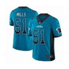 Men's Nike Carolina Panthers #51 Sam Mills Limited Blue Rush Drift Fashion NFL Jersey