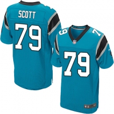Men's Nike Carolina Panthers #79 Chris Scott Elite Blue Alternate NFL Jersey