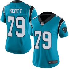 Women's Nike Carolina Panthers #79 Chris Scott Limited Blue Rush Vapor Untouchable NFL Jersey