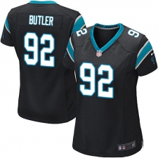 Women's Nike Carolina Panthers #92 Vernon Butler Game Black Team Color NFL Jersey
