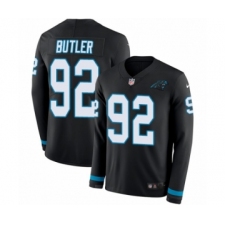 Youth Nike Carolina Panthers #92 Vernon Butler Limited Black Therma Long Sleeve NFL Jersey
