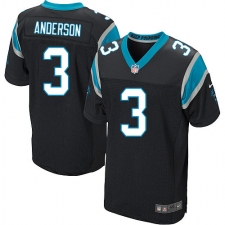 Men's Nike Carolina Panthers #3 Derek Anderson Elite Black Team Color NFL Jersey