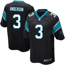 Men's Nike Carolina Panthers #3 Derek Anderson Game Black Team Color NFL Jersey
