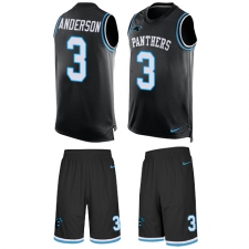 Men's Nike Carolina Panthers #3 Derek Anderson Limited Black Tank Top Suit NFL Jersey