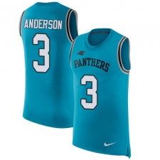 Men's Nike Carolina Panthers #3 Derek Anderson Limited Blue Rush Player Name & Number Tank Top NFL Jersey