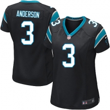 Women's Nike Carolina Panthers #3 Derek Anderson Game Black Team Color NFL Jersey