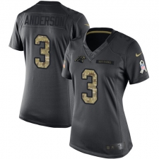 Women's Nike Carolina Panthers #3 Derek Anderson Limited Black 2016 Salute to Service NFL Jersey