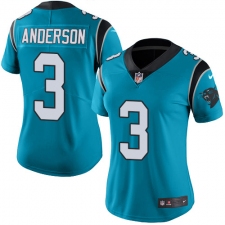 Women's Nike Carolina Panthers #3 Derek Anderson Limited Blue Rush Vapor Untouchable NFL Jersey