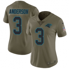 Women's Nike Carolina Panthers #3 Derek Anderson Limited Olive 2017 Salute to Service NFL Jersey