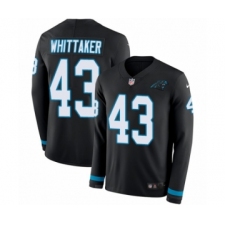 Youth Nike Carolina Panthers #43 Fozzy Whittaker Limited Black Therma Long Sleeve NFL Jersey