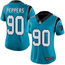 Women's Nike Carolina Panthers #90 Julius Peppers Elite Blue Alternate NFL Jersey