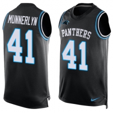 Men's Nike Carolina Panthers #41 Captain Munnerlyn Elite Black Player Name & Number Tank Top NFL Jersey