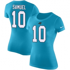NFL Women's Nike Carolina Panthers #10 Curtis Samuel Blue Rush Pride Name & Number T-Shirt