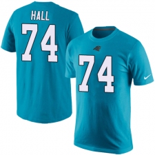 NFL Men's Nike Carolina Panthers #74 Daeshon Hall Blue Rush Pride Name & Number T-Shirt