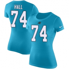 NFL Women's Nike Carolina Panthers #74 Daeshon Hall Blue Rush Pride Name & Number T-Shirt