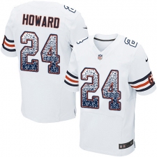 Men's Nike Chicago Bears #24 Jordan Howard Elite White Road Drift Fashion NFL Jersey