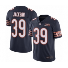 Men's Chicago Bears #39 Eddie Jackson Navy Blue Team Color 100th Season Limited Football Jersey