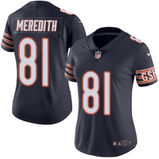 Women's Nike Chicago Bears #81 Cameron Meredith Elite Navy Blue Team Color NFL Jersey