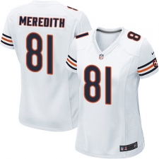 Women's Nike Chicago Bears #81 Cameron Meredith Game White NFL Jersey