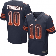 Men's Nike Chicago Bears #10 Mitchell Trubisky Elite Navy Blue Alternate Drift Fashion NFL Jersey