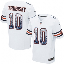 Men's Nike Chicago Bears #10 Mitchell Trubisky Elite White Road Drift Fashion NFL Jersey