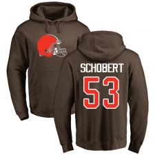 NFL Nike Cleveland Browns #53 Joe Schobert Brown Name & Number Logo Pullover Hoodie