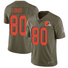 Youth Nike Cleveland Browns #80 Ricardo Louis Limited Olive 2017 Salute to Service NFL Jersey