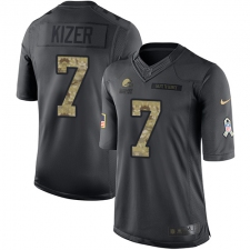 Men's Nike Cleveland Browns #7 DeShone Kizer Limited Black 2016 Salute to Service NFL Jersey