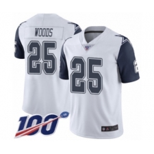Men's Dallas Cowboys #25 Xavier Woods Limited White Rush Vapor Untouchable 100th Season Football Jersey