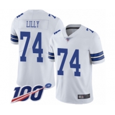 Men's Dallas Cowboys #74 Bob Lilly White Vapor Untouchable Limited Player 100th Season Football Jersey