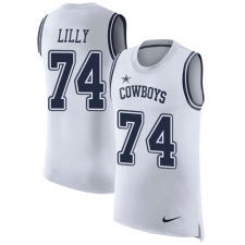 Men's Nike Dallas Cowboys #74 Bob Lilly Limited White Rush Player Name & Number Tank Top NFL Jersey
